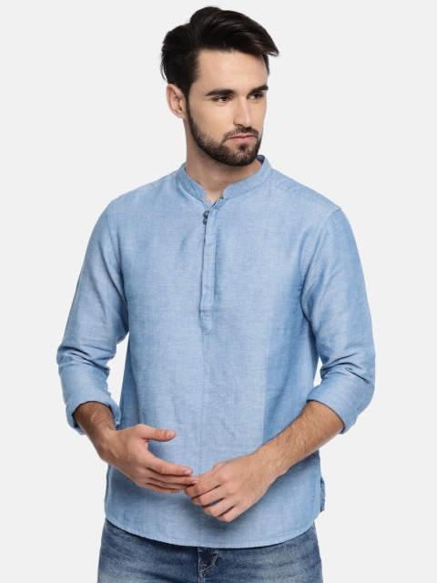 

SPYKAR Men Blue Regular Fit Solid Casual Shirt