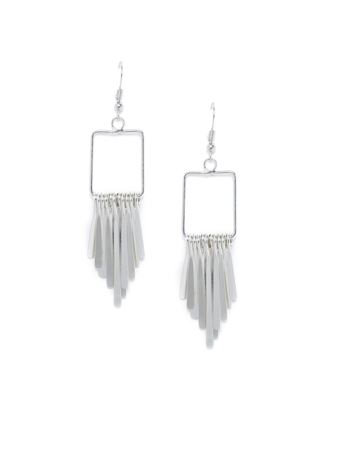 

ZeroKaata Silver-Plated Contemporary Drop Earrings