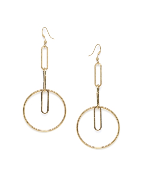

ZeroKaata Gold-Toned Circular Drop Earrings