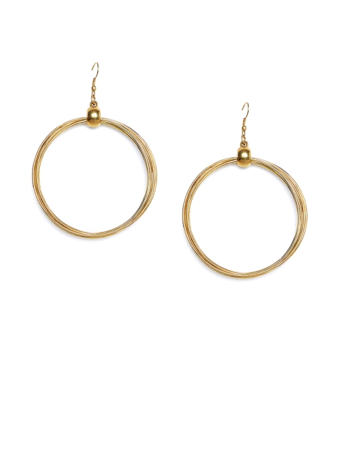 

ZeroKaata Gold-Toned Circular Drop Earrings