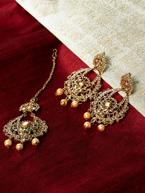 

ZeroKaata Gold-Toned Studded Jewellery set