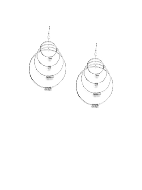 

ZeroKaata Silver-Plated Circular Drop Earrings