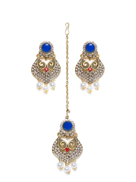 

ZeroKaata Gold-Toned Multicoloured Stone-Studded Jewellery Set, Multi