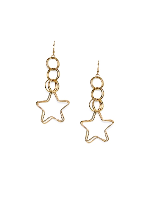 

ZeroKaata Gold-Toned Star Shaped Drop Earrings