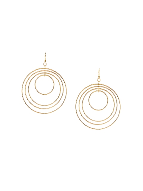 

ZeroKaata Gold-Toned Circular Drop Earrings