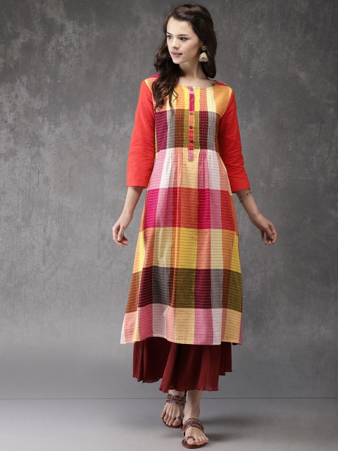 

Anouk Women Multicoloured Mangalgiri A-Line Kurta, Multi