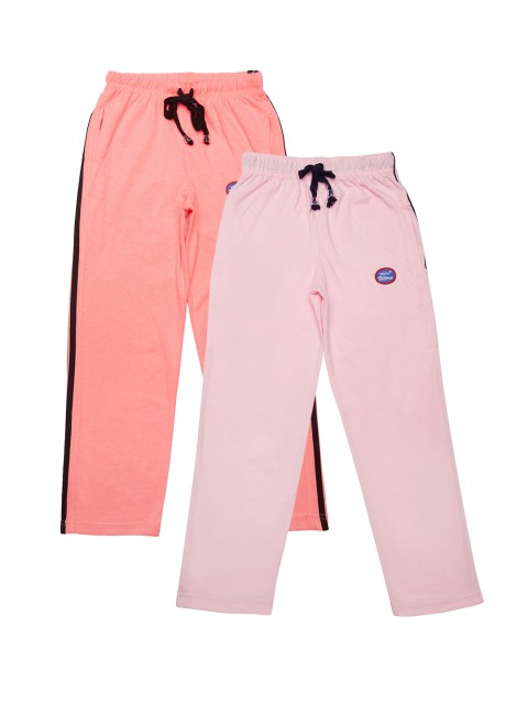 

VIMAL JONNEY Boys Pack of 2 Slim Fit Track Pants, Pink