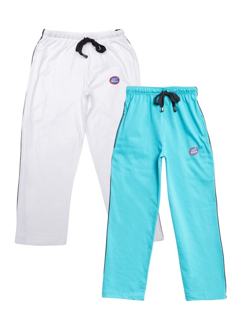 

VIMAL JONNEY Boys Pack of 2 Slim Fit Track Pants, Turquoise blue