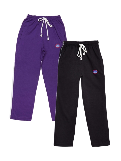 

VIMAL JONNEY Boys Pack of 2 Slim Fit Track Pants, Black