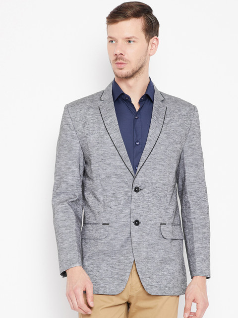 

Shaftesbury London Grey Solid Regular Fit Single-Breasted Formal Blazer