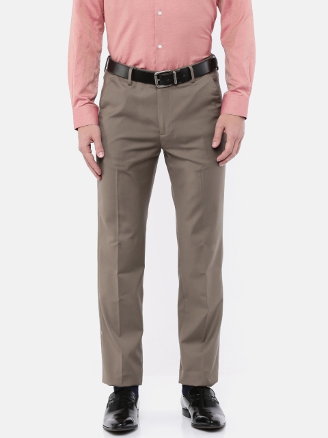 

Peter England Casuals Men Brown Slim Fit Solid Formal Trousers