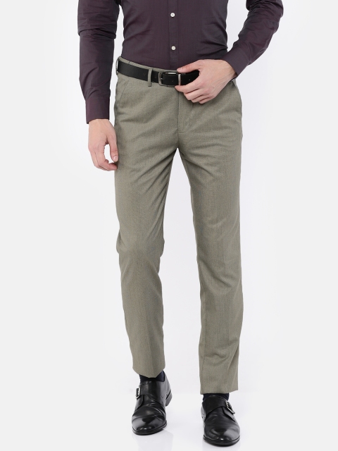 

Peter England Casuals Men Brown Slim Fit Solid Formal Trousers