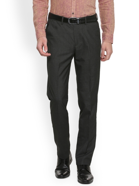 

Peter England Men Black Slim Fit Solid Formal Trousers
