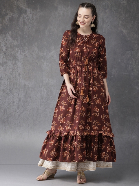 

Anouk Women Maroon Printed Anarkali Kurta