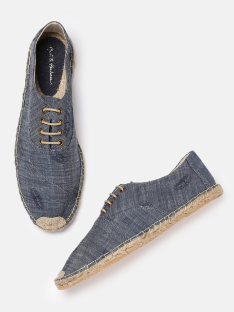 

Mast & Harbour Men Blue Printed Denim Espadrilles