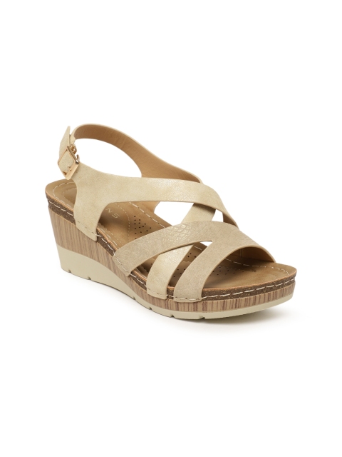 

Addons Women Cream-Coloured Solid Sandals