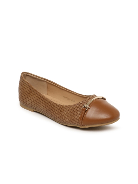 

Addons Women Brown Textured Ballerinas