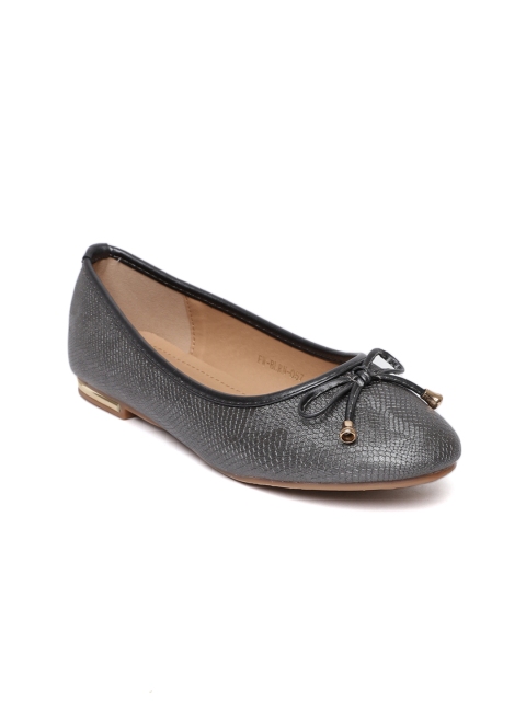 

Addons Women Grey Melange Solid Synthetic Ballerinas