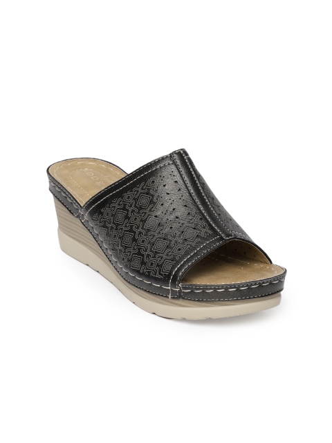 

Addons Women Black Solid Open-toe Mules