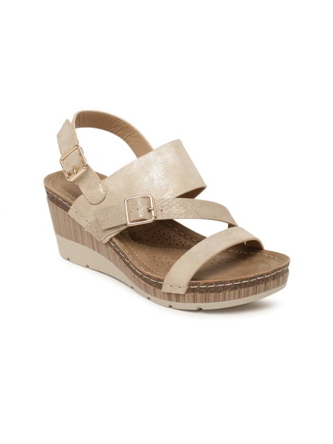 

Addons Women Cream-Coloured Solid Sandals