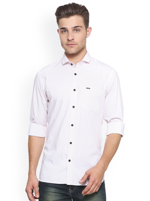 

Peter England Casuals Men White Slim Fit Printed Casual Shirt
