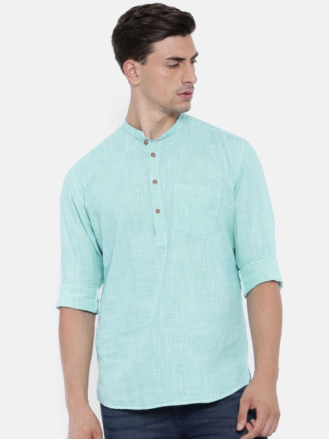 

British Club Men Green Straight Kurta