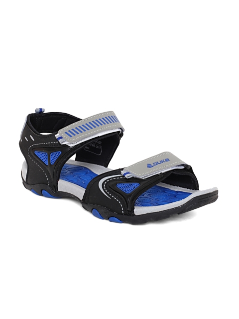

Duke Men Grey & Black Printed Detail Sports Sandals