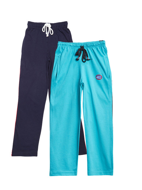 

VIMAL JONNEY Girls Pack of 2 Blue Regular Track Pants, Navy blue