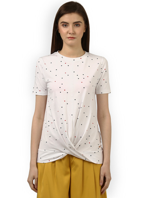

Park Avenue Woman Women White Printed Round Neck T-shirt