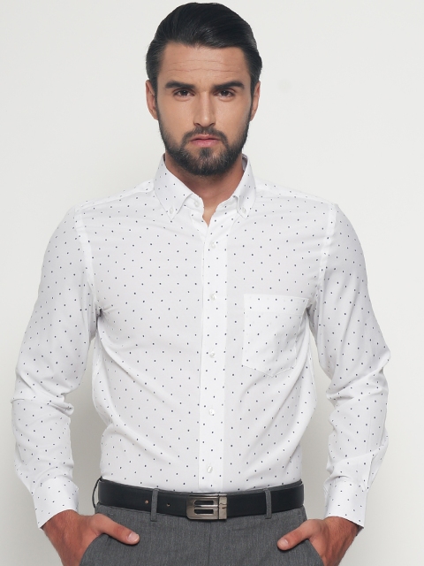 

IVOC Men White Slim Fit Printed Formal Shirt
