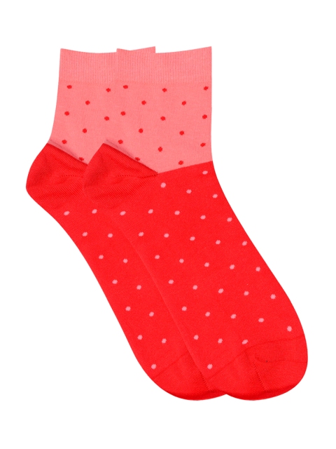 

Soxytoes Red & Pink Pattern Printed Ankle-Length Socks
