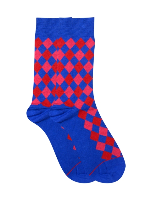 

Soxytoes Men Blue & Red Cotton Above Ankle-Length Socks