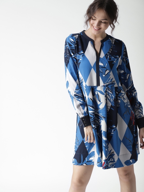 

Tommy Hilfiger Women Blue Printed A-Line Dress