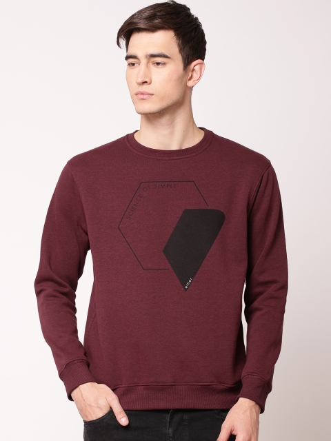 

ether Men Maroon Printed Sweatshirt