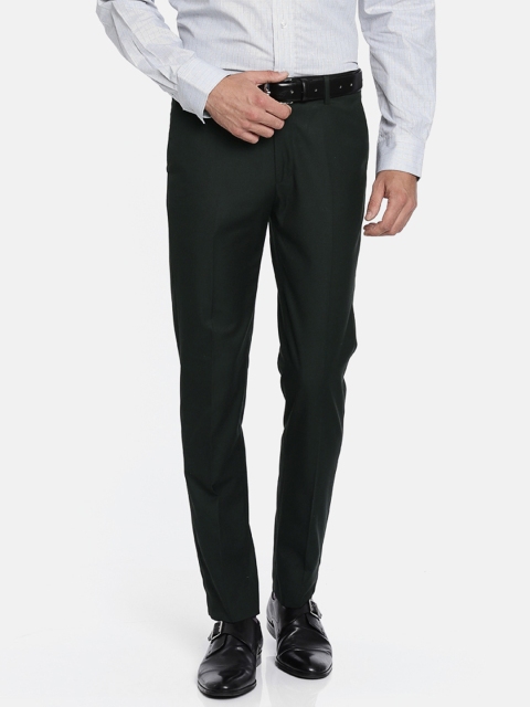 

Arrow Men Navy Tapered Fit Solid Formal Trousers, Navy blue