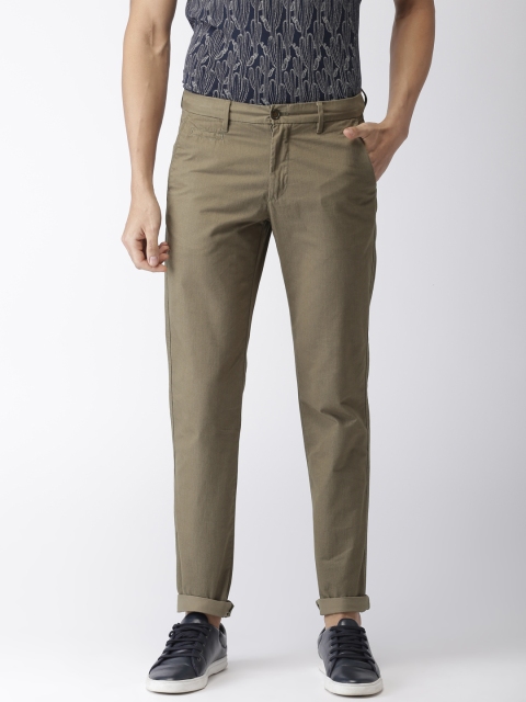 

Arrow Sport Men Olive Green Chrysler Fit Printed Regular Trousers