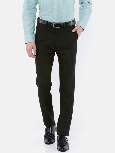 

Arrow Men Black Tapered Fit Solid Formal Trousers