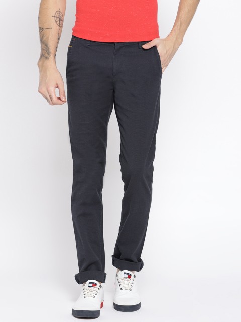 

Arrow Sport Men Navy Blue Chrysler Regular Fit Self Design Regular Trousers