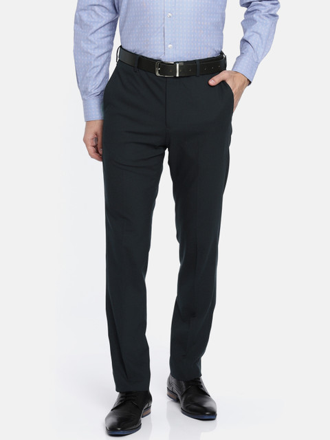 

Arrow Men Navy Blue Tapered Fit Solid Formal Trousers
