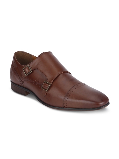 

Red Tape Men Brown Formal Leather Monk Shoes