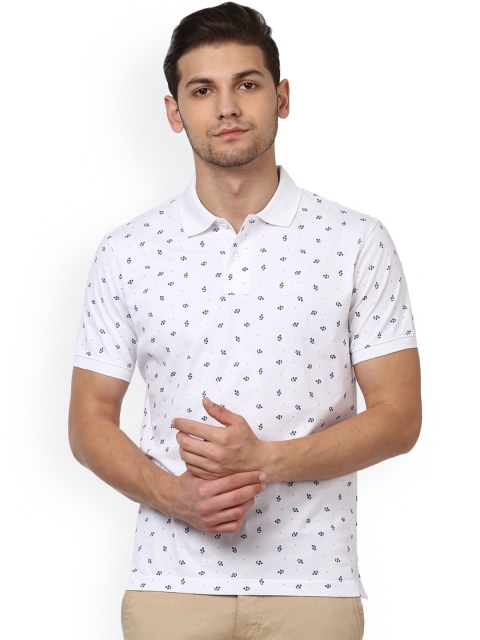 

Parx Men White Printed Polo Collar T-shirt