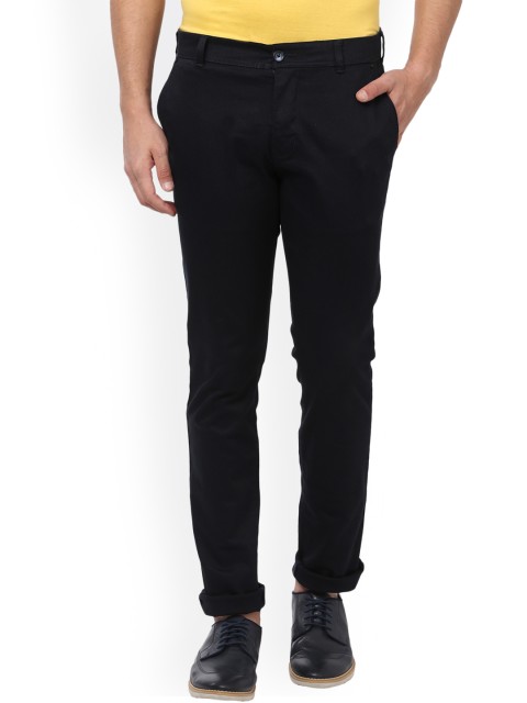 

Parx Men Navy Blue Slim Fit Solid Regular Trousers