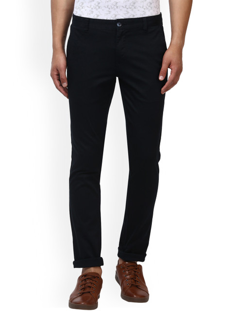 

Parx Men Navy Blue Slim Fit Solid Regular Trousers