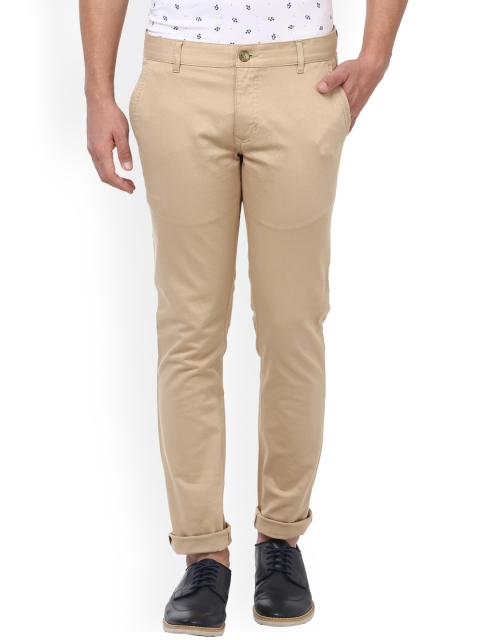 

Parx Men Beige Slim Fit Solid Regular Trousers
