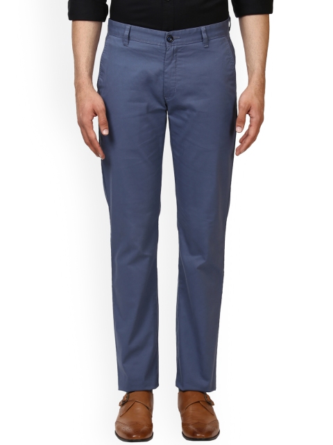 

Raymond Men Blue Slim Fit Solid Chinos