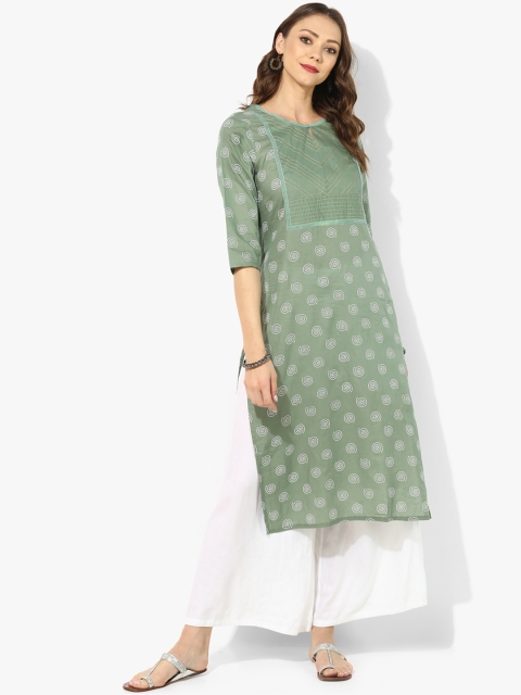 

Sangria Women Green Printed Straight Kurta