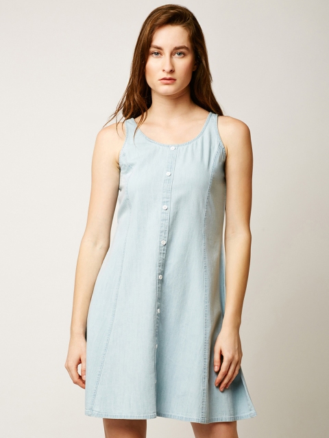 

Miss Chase Women Blue Solid A-Line Dress