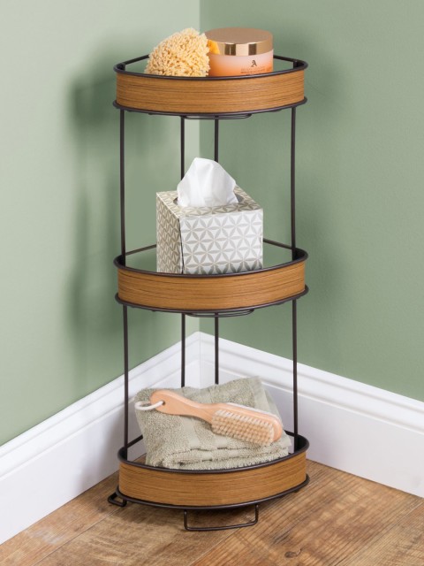 

InterDesign Brown & Black Wooden Bathroom Stand