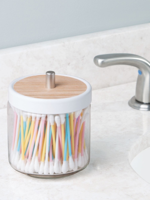 

InterDesign Transparent Glass Cotton Bud Holder