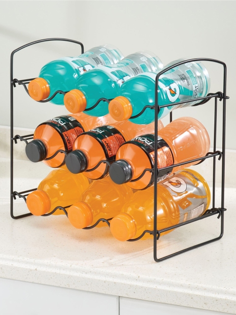 

InterDesign Black Steel Bottle Organiser